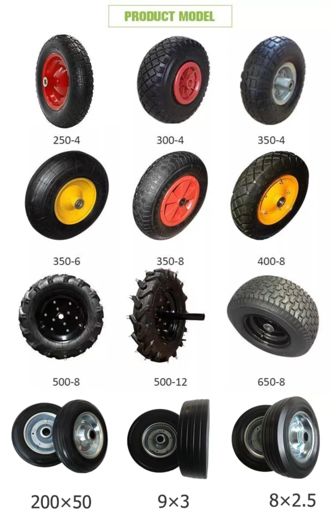 PU 4.00-8 PU Foam Wheelbarrow Wheel for Golf Trolley Cart